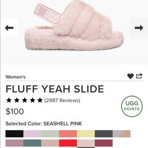 UGG FLUFF YEAH SLIDES SZ 7